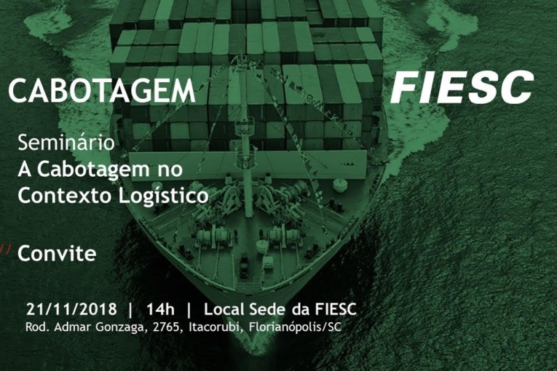 Encontro na FIESC reúne especialistas em cabotagem e logística na próxima quarta-feira