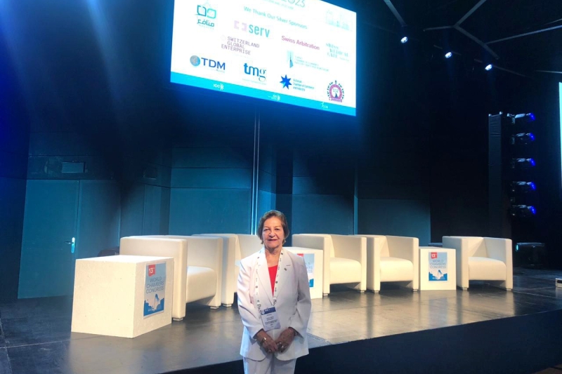 Maria Teresa Bustamante no Congresso mundial do ICC, realizado em Genebra, na Suíça