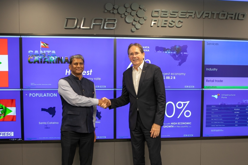 Biotecnologia e setor aeroespacial são áreas ara cooperação bilateral entre a Índia e SC. (Foto: Filipe Scotti)