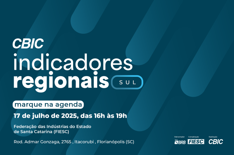 Aviso de pauta: CBIC apresenta panorama imobiliário e da construção na FIESC nesta quinta